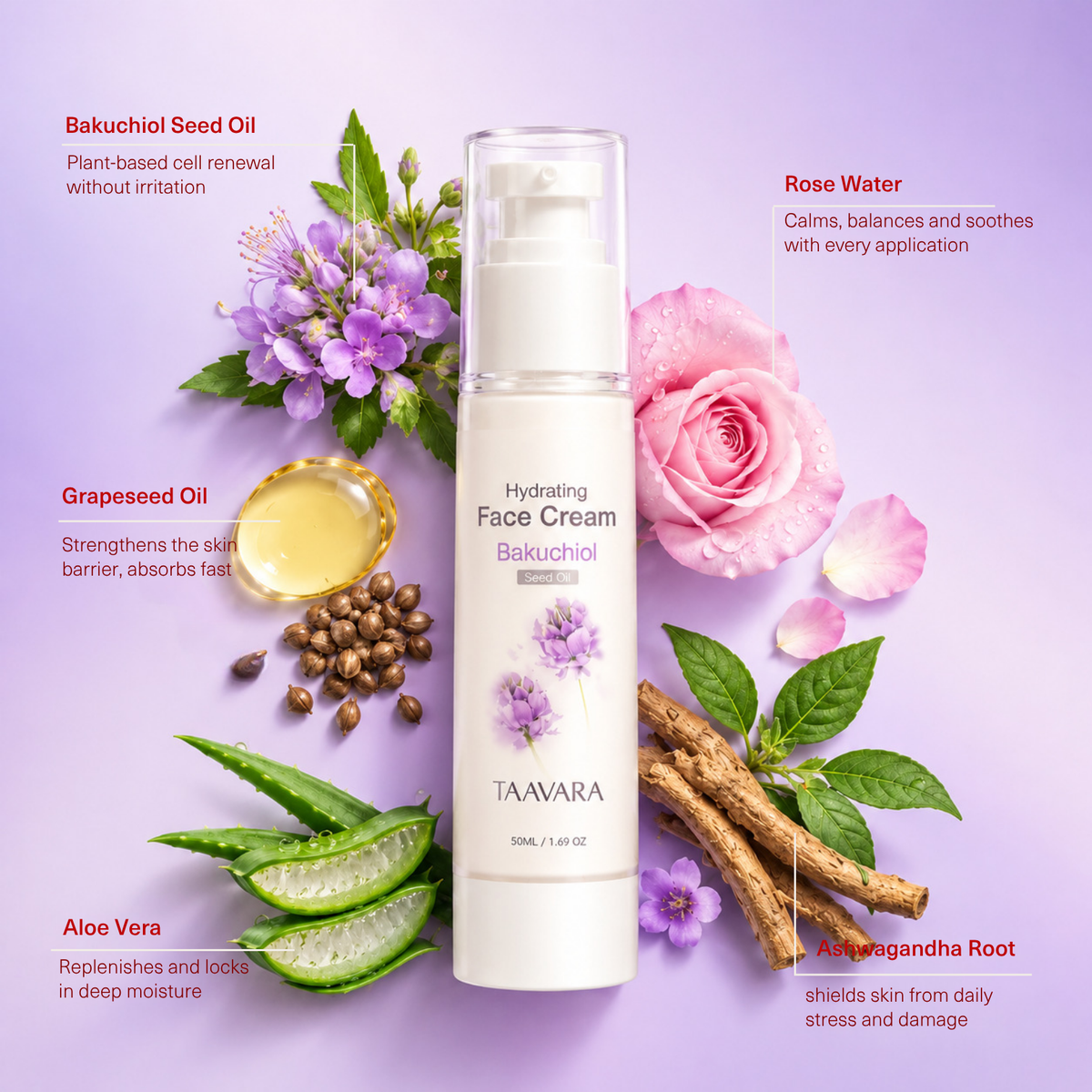Hydrating Face Cream Bakuchiol Seed Oil